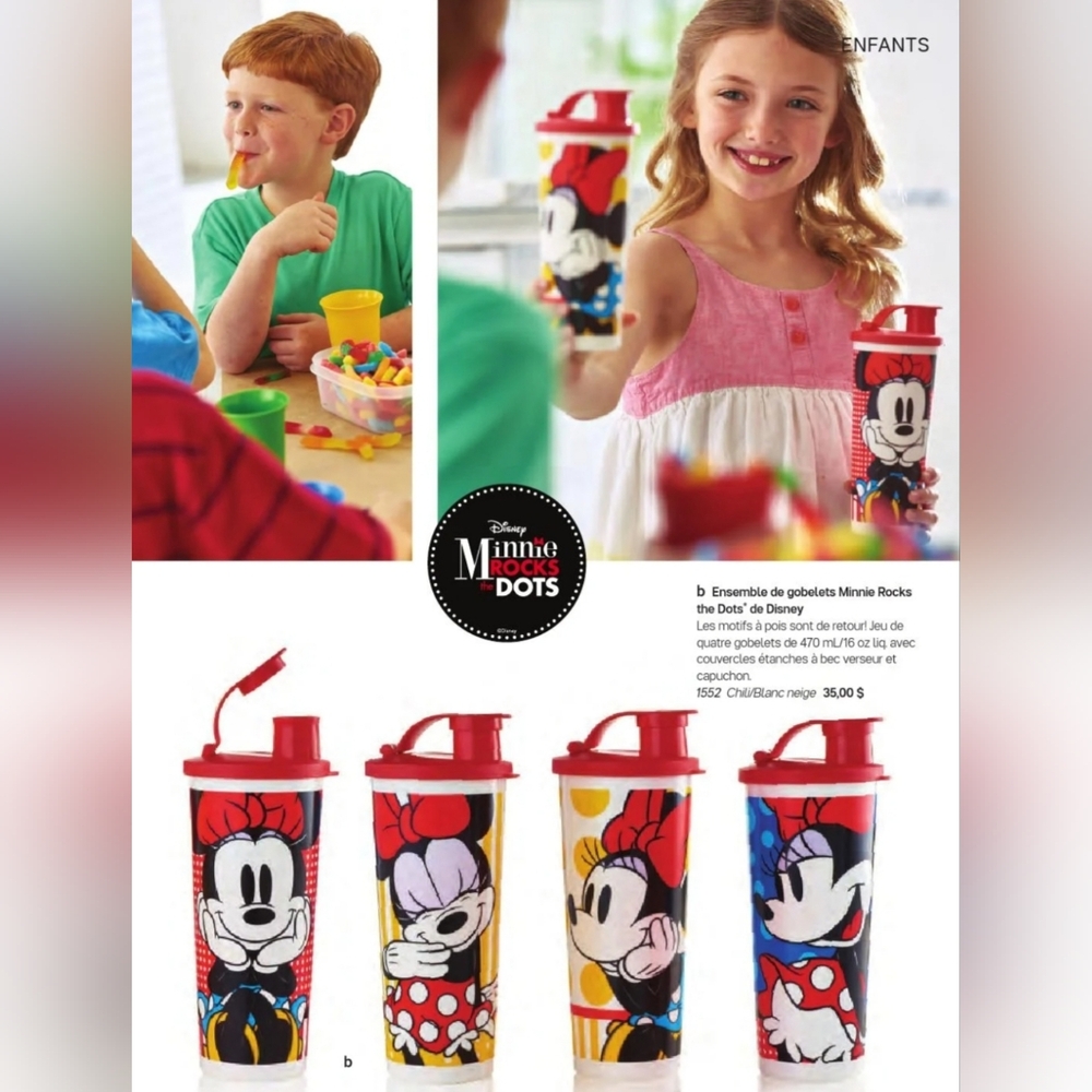 Disney Minnie Dots Tupperware Tumblers